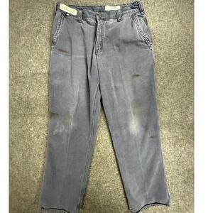 Carhartt FR 36x30 Workwear Pants Gray Twill Distressed Paint Grease Stains Work